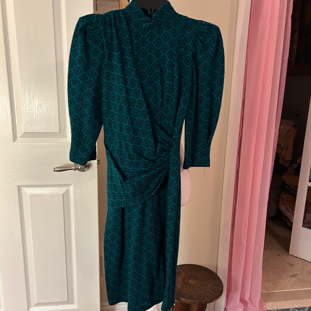 Elegant Green & Black  Dress
